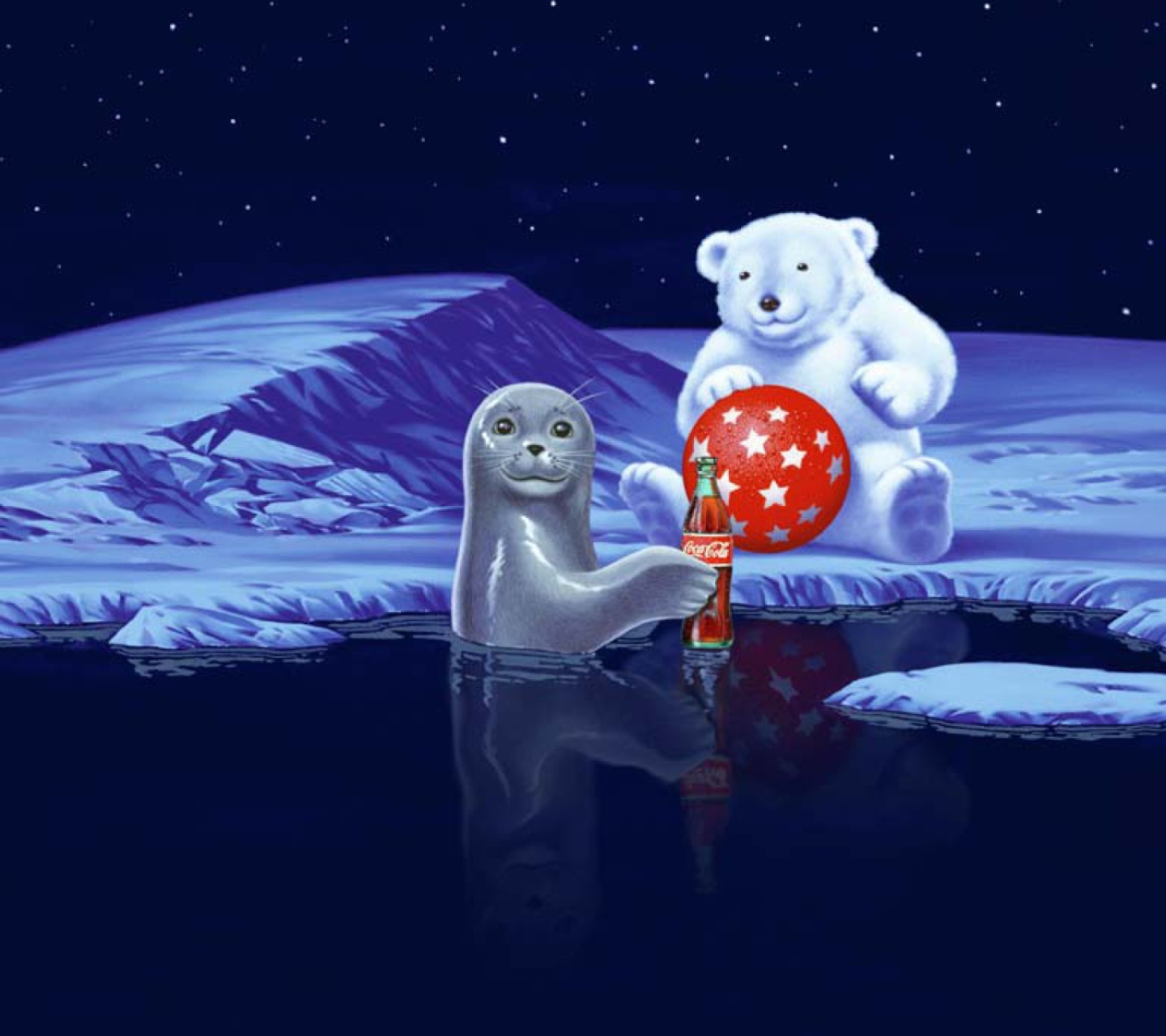 Fondo de pantalla Seal Bear And Cola 1440x1280
