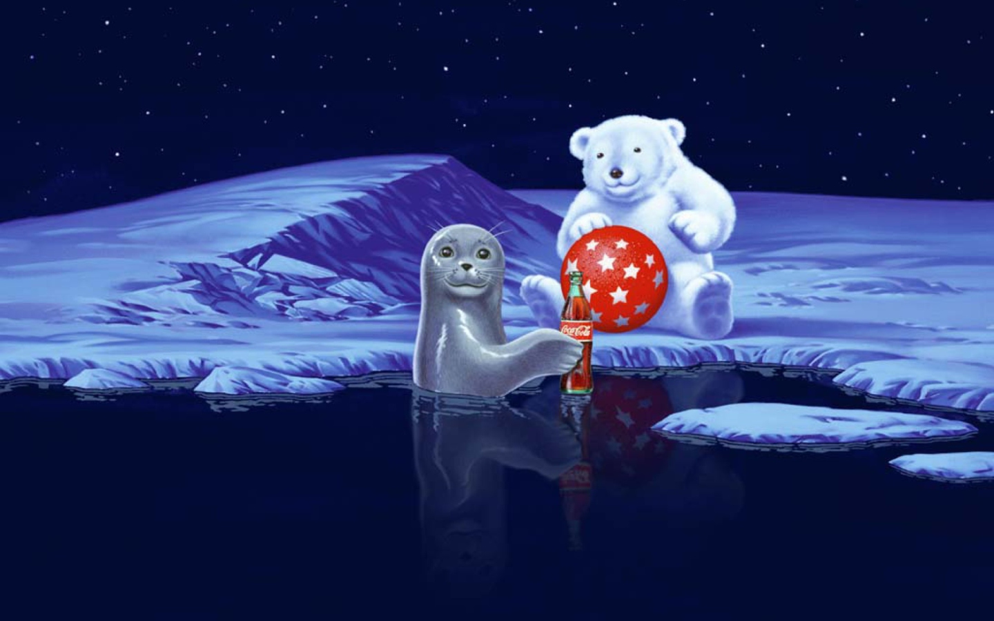 Das Seal Bear And Cola Wallpaper 1440x900