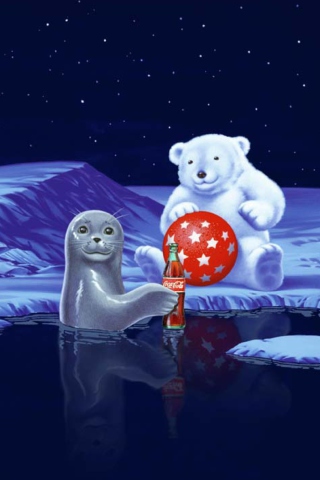 Fondo de pantalla Seal Bear And Cola 320x480