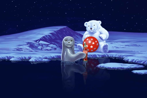 Fondo de pantalla Seal Bear And Cola 480x320