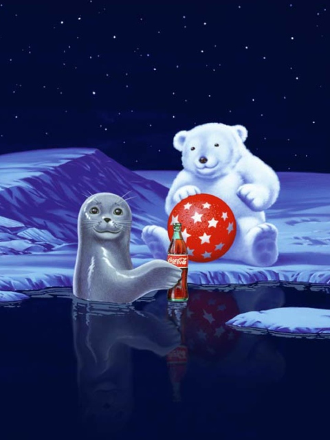 Fondo de pantalla Seal Bear And Cola 480x640
