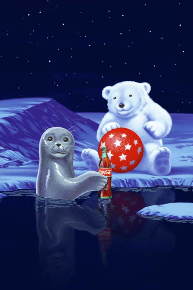 Fondo de pantalla Seal Bear And Cola 640x960