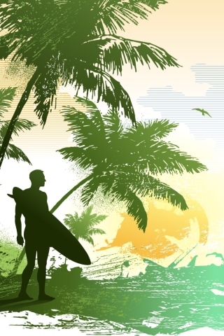 Fondo de pantalla Tropical Vector Art 320x480