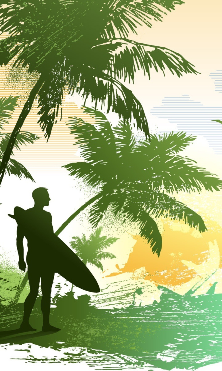 Tropical Vector Art wallpaper 768x1280