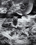 Das Tiger In Storm Wallpaper 128x160