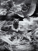 Tiger In Storm wallpaper 132x176