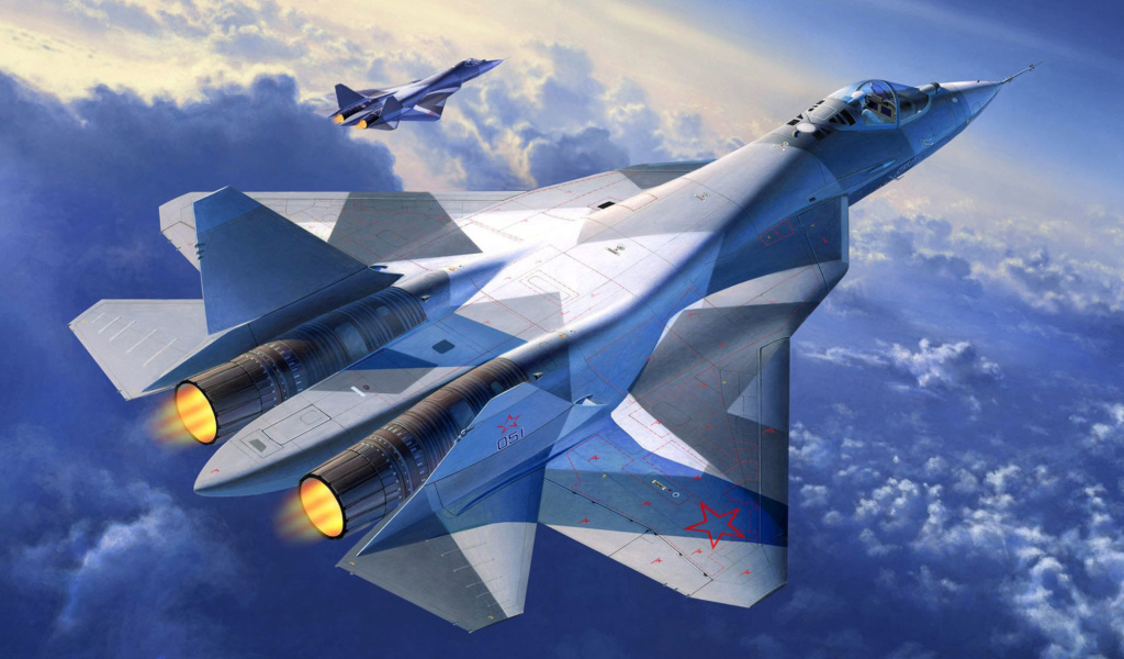 Fondo de pantalla Sukhoi PAK FA Fighter Aircraft 1024x600