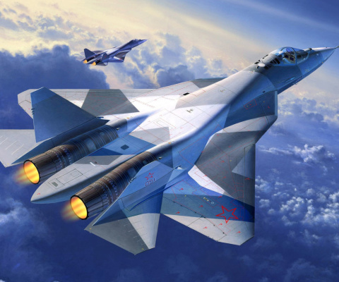 Sukhoi PAK FA Fighter Aircraft wallpaper 480x400