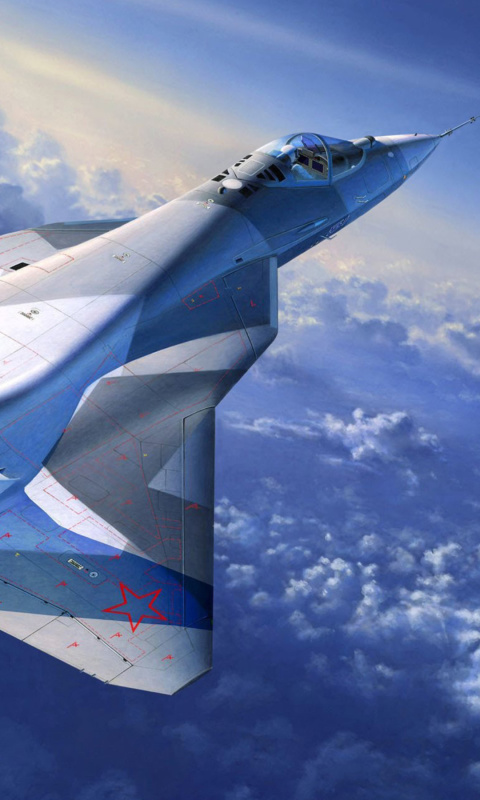 Das Sukhoi PAK FA Fighter Aircraft Wallpaper 480x800