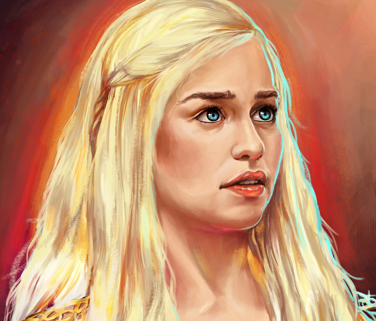 Sfondi Emilia Clarke Game Of Thrones Painting 1200x1024