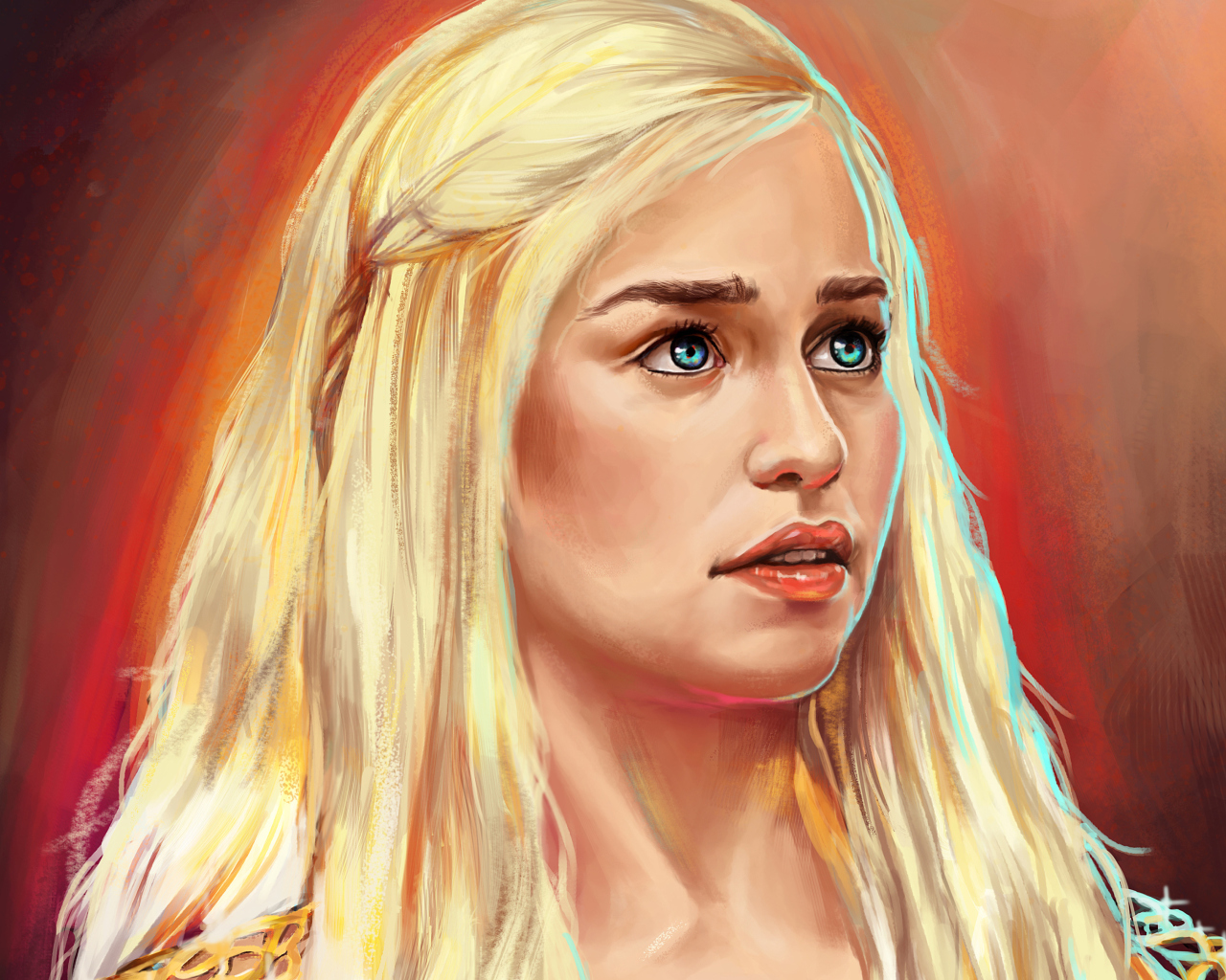 Sfondi Emilia Clarke Game Of Thrones Painting 1280x1024