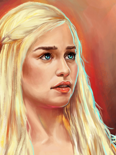 Emilia Clarke Game Of Thrones Painting wallpaper 240x320