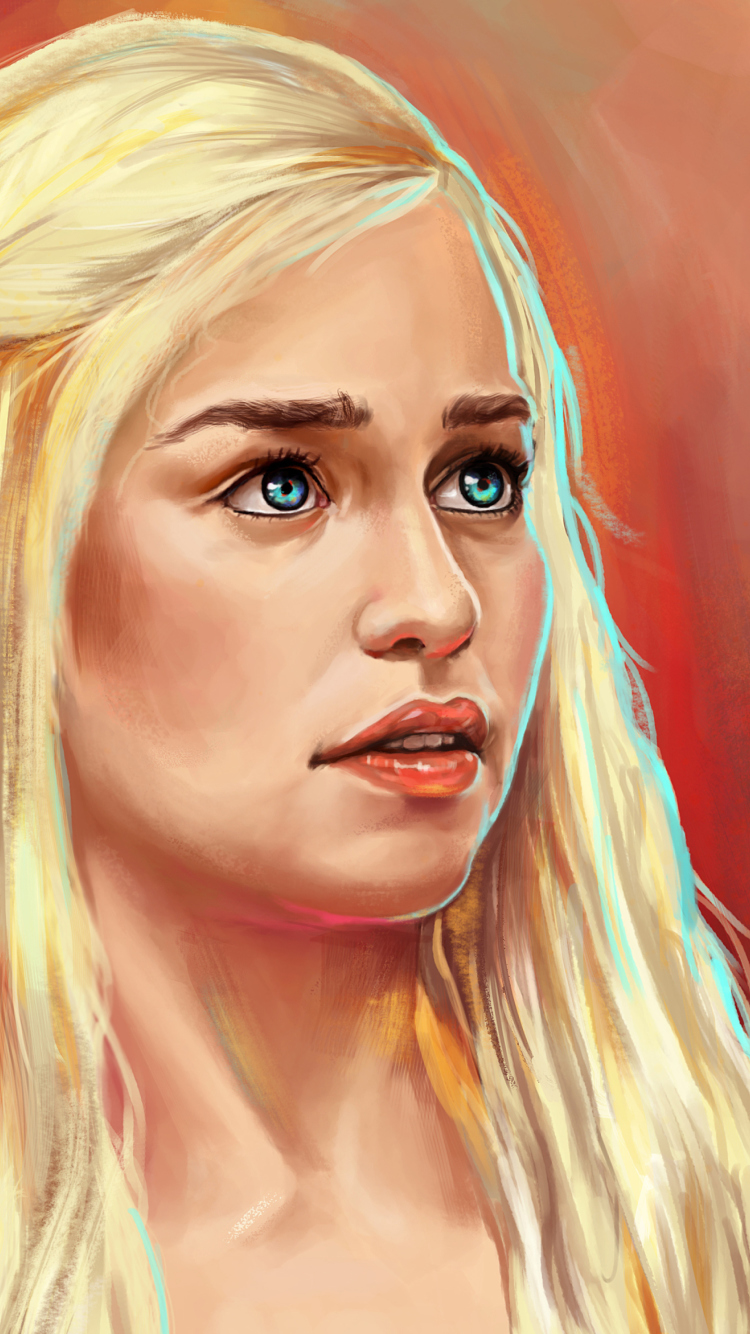Emilia Clarke Game Of Thrones Painting screenshot #1 750x1334