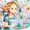 Обои Cute Anime Girl with Book 128x128