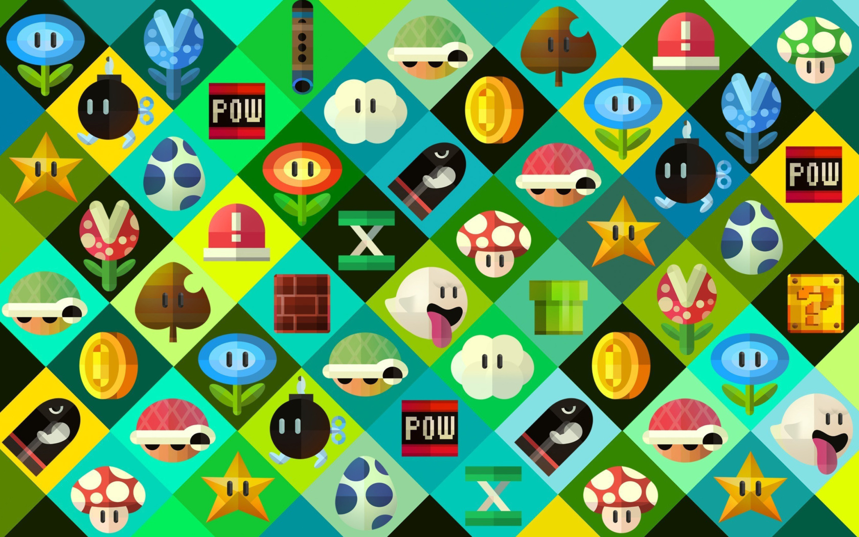 Screenshot №1 pro téma Super Mario power ups Abilities in Nintendo 1680x1050