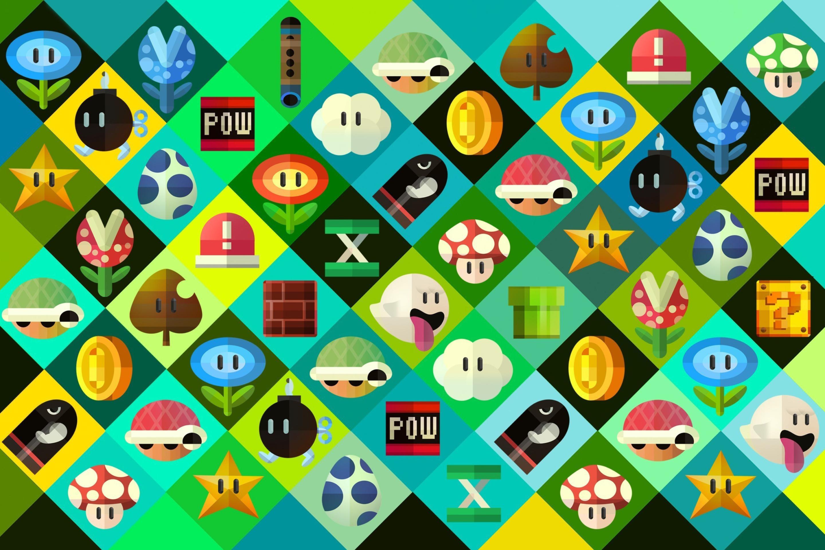 Das Super Mario power ups Abilities in Nintendo Wallpaper 2880x1920