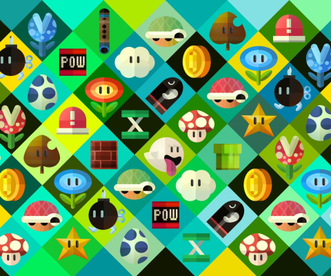 Screenshot №1 pro téma Super Mario power ups Abilities in Nintendo 480x400
