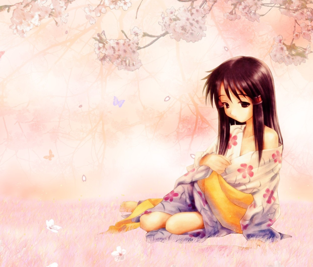 Das Sakura Girl Wallpaper 1200x1024