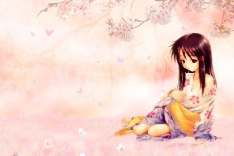 Screenshot №1 pro téma Sakura Girl 480x320