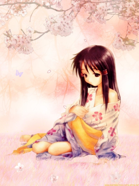 Sakura Girl wallpaper 480x640