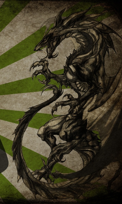 Dragon Kanji or Taito in Japanese wallpaper 480x800