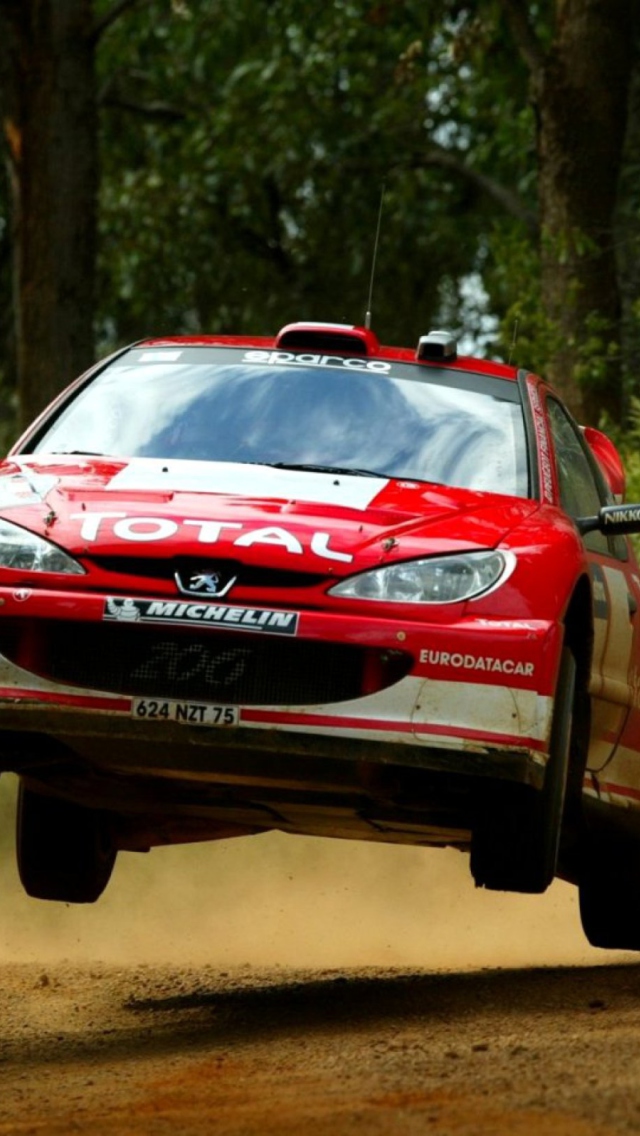 Fondo de pantalla Auto Racing WRC Peugeot 640x1136