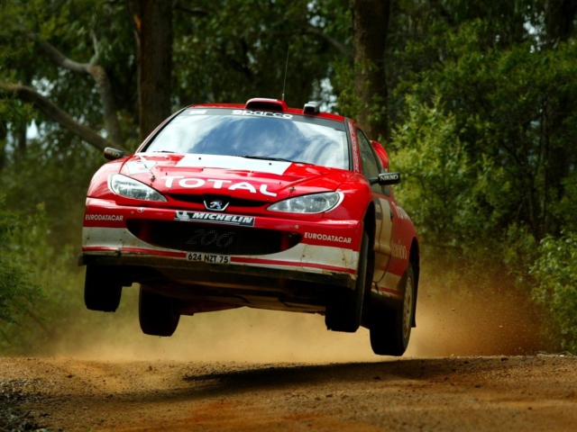 Fondo de pantalla Auto Racing WRC Peugeot 640x480