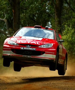 Kostenloses Auto Racing WRC Peugeot Wallpaper für iPhone 3G