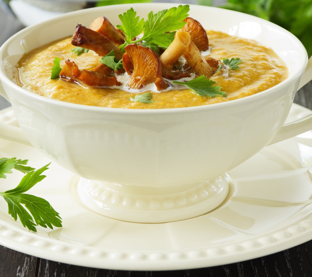 Sfondi Cream of Chanterelle Mushroom Soup 1080x960