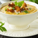 Das Cream of Chanterelle Mushroom Soup Wallpaper 128x128