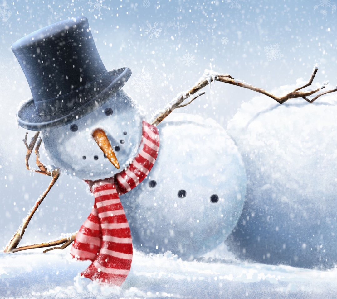 Das Cool Snowman Wallpaper 1080x960