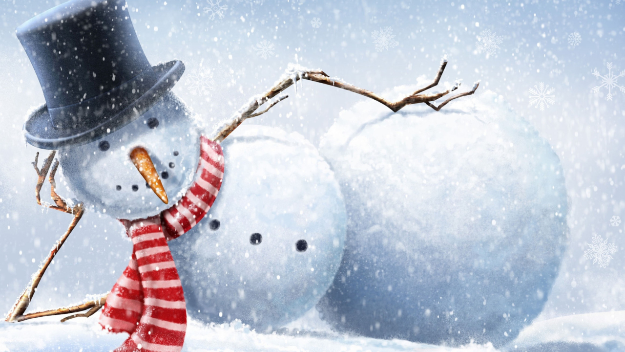 Das Cool Snowman Wallpaper 1280x720