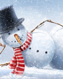 Cool Snowman wallpaper 128x160