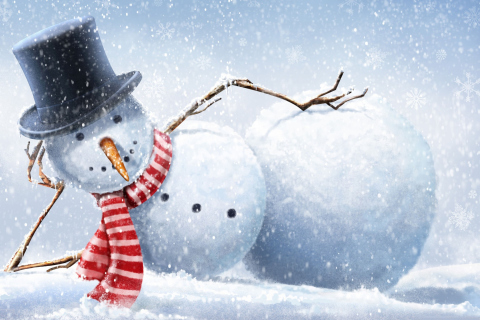 Das Cool Snowman Wallpaper 480x320