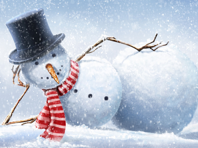 Cool Snowman wallpaper 640x480