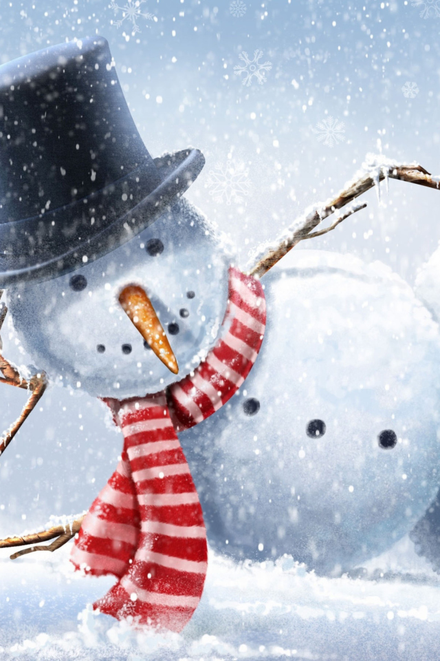 Das Cool Snowman Wallpaper 640x960
