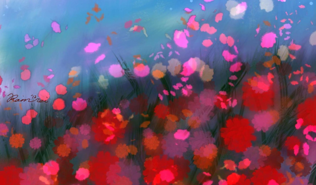 Fondo de pantalla Flower Abstract Painting 1024x600