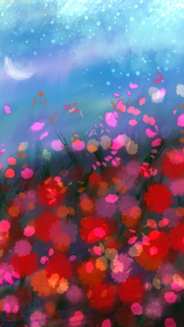 Das Flower Abstract Painting Wallpaper 360x640
