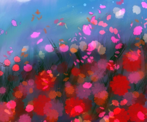 Flower Abstract Painting wallpaper 480x400