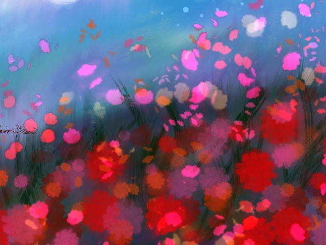 Flower Abstract Painting wallpaper 640x480