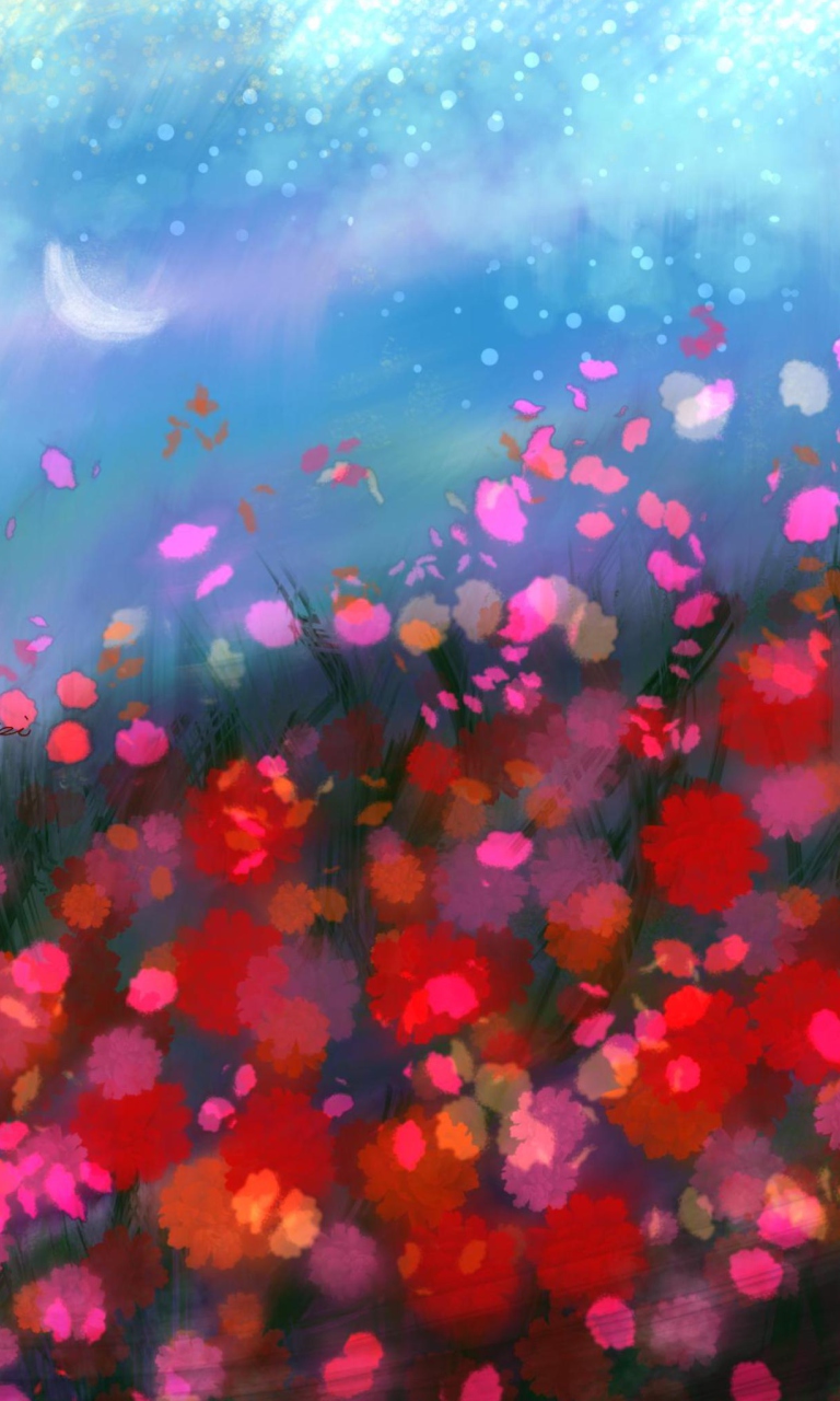 Fondo de pantalla Flower Abstract Painting 768x1280