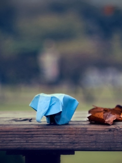 Обои Blue Elephant Origami 240x320