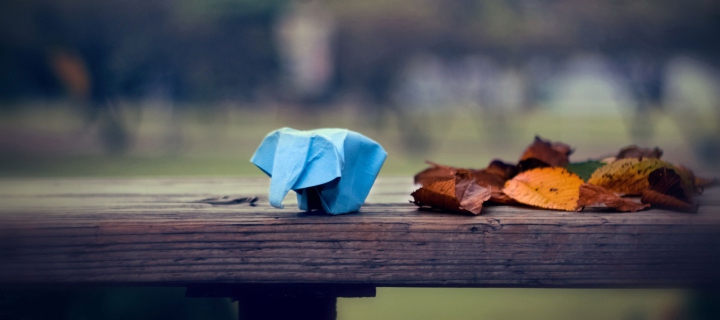 Das Blue Elephant Origami Wallpaper 720x320