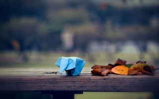 Blue Elephant Origami Wallpaper for Android, iPhone and iPad