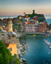 Fondo de pantalla Vernazza, Cinque Terre, Italy, Ligurian Sea 176x220