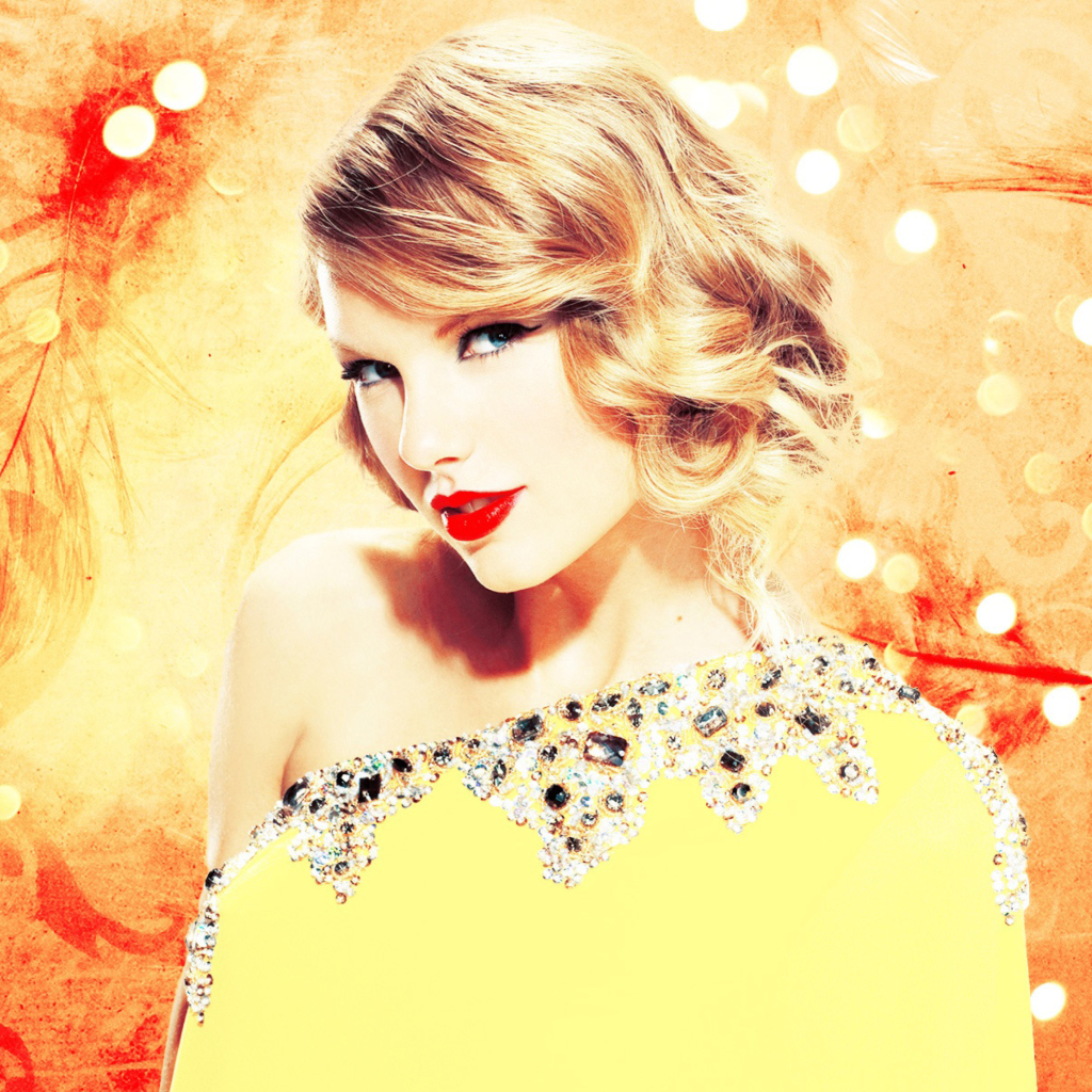 Обои Taylor Swift In Sparkling Dress 1024x1024