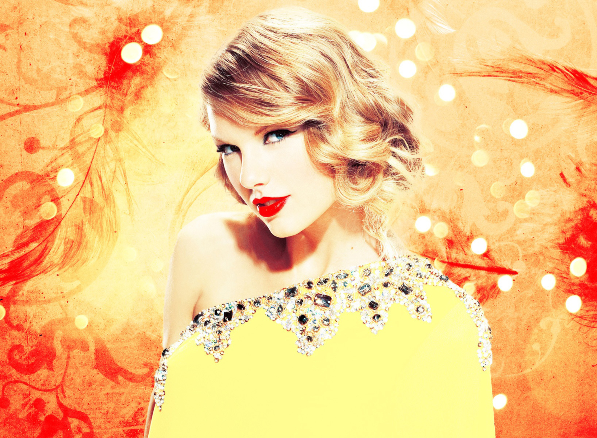 Das Taylor Swift In Sparkling Dress Wallpaper 1920x1408