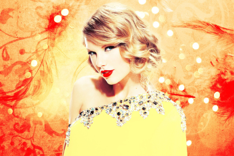 Sfondi Taylor Swift In Sparkling Dress 480x320