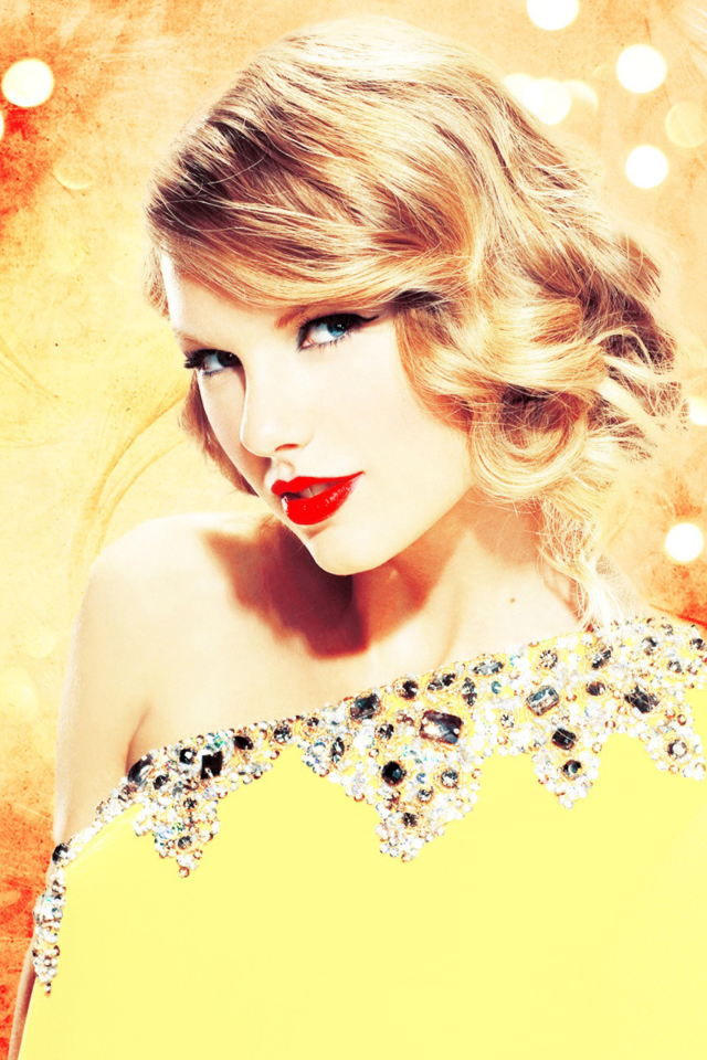 Das Taylor Swift In Sparkling Dress Wallpaper 640x960