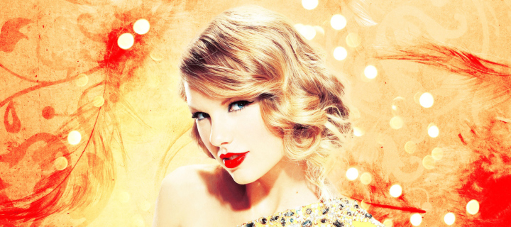 Taylor Swift In Sparkling Dress wallpaper 720x320